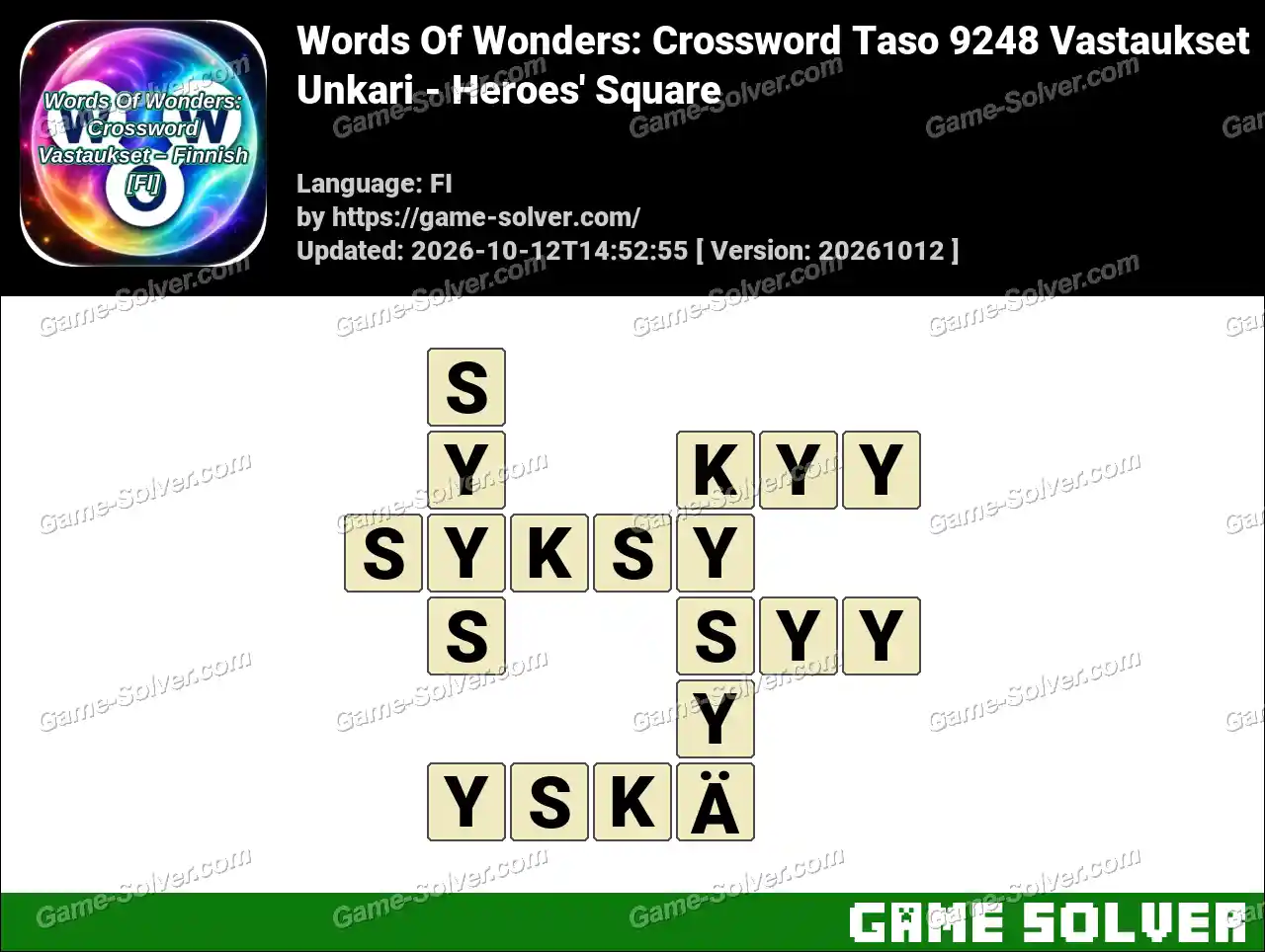 Words Of Wonders: Crossword Taso 9248 Vastaukset – Unkari – Heroes’ Square